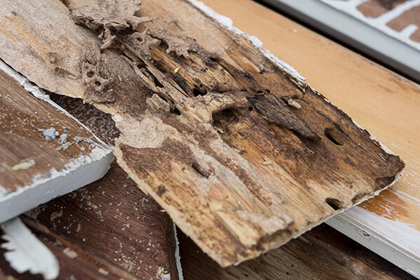 termite ridden floor damage